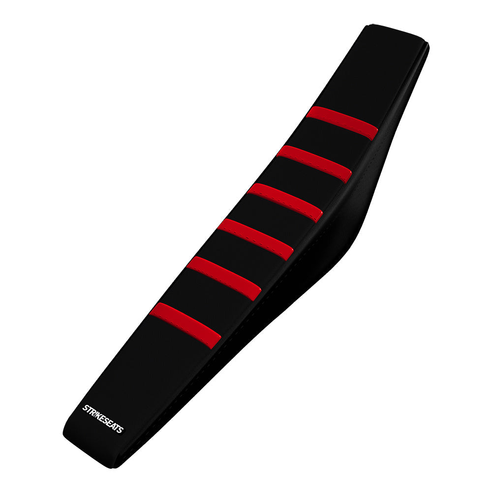 Honda CRF250 04-09/CRF250X 04-17 ROJO/NEGRO/NEGRO Funda de asiento acanalada con agarre