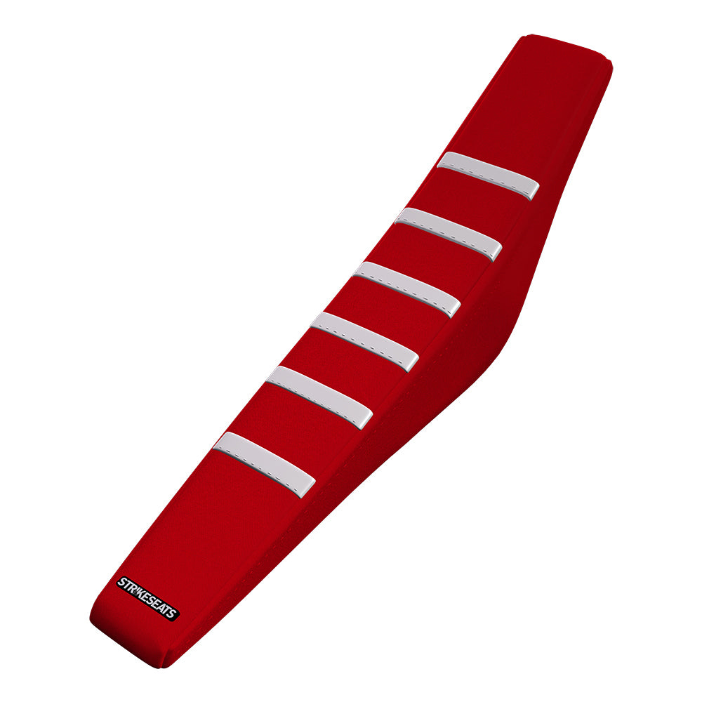 Funda de asiento acanalada con agarre para Honda CRF110F 19-24/CRF125F 19-24 BLANCA/ROJA/ROJA