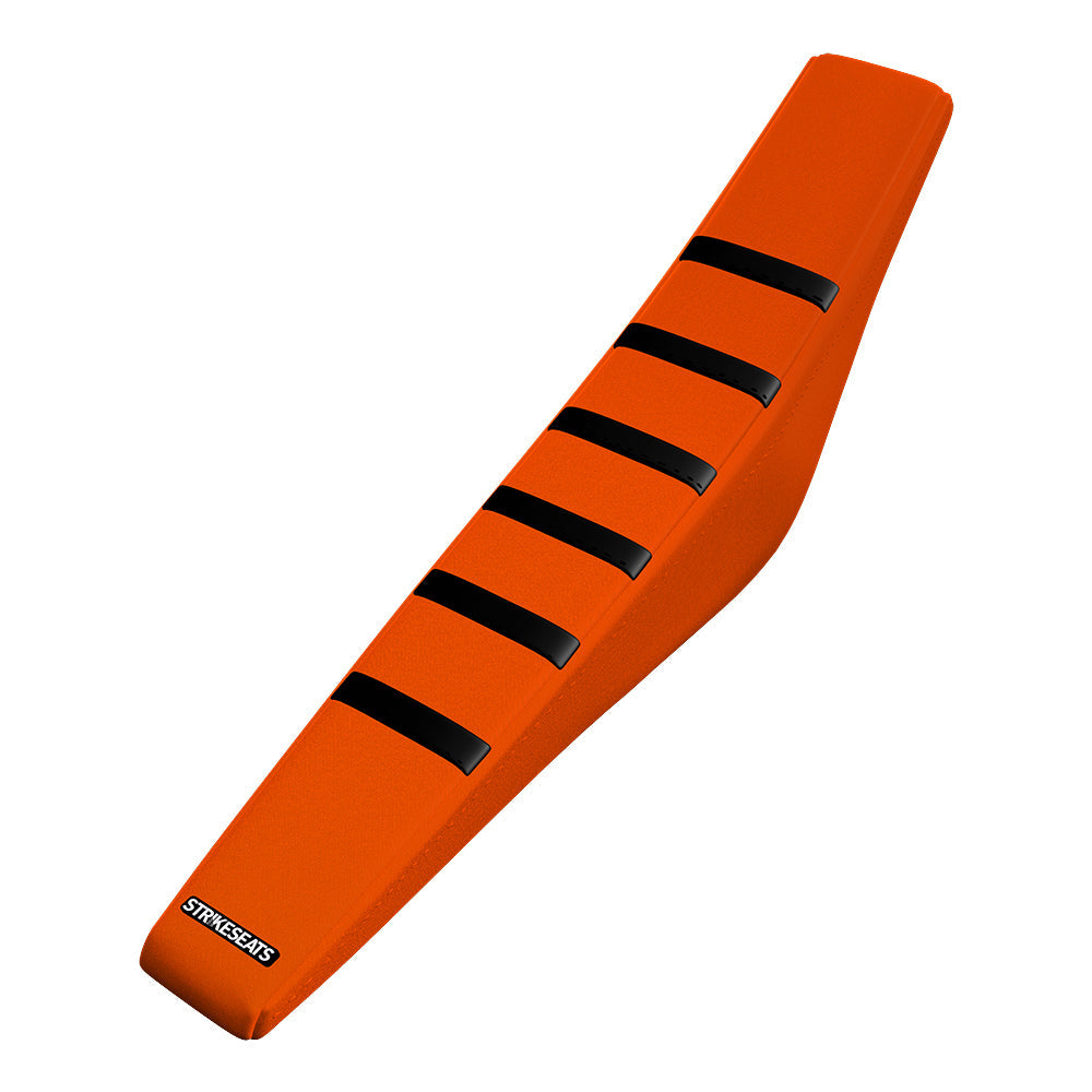 Funda de asiento acanalada con agarre en color negro/naranja/naranja para KTM 125SX/250SX/300SX/250SXF/350SXF/450SXF 2023-2024
