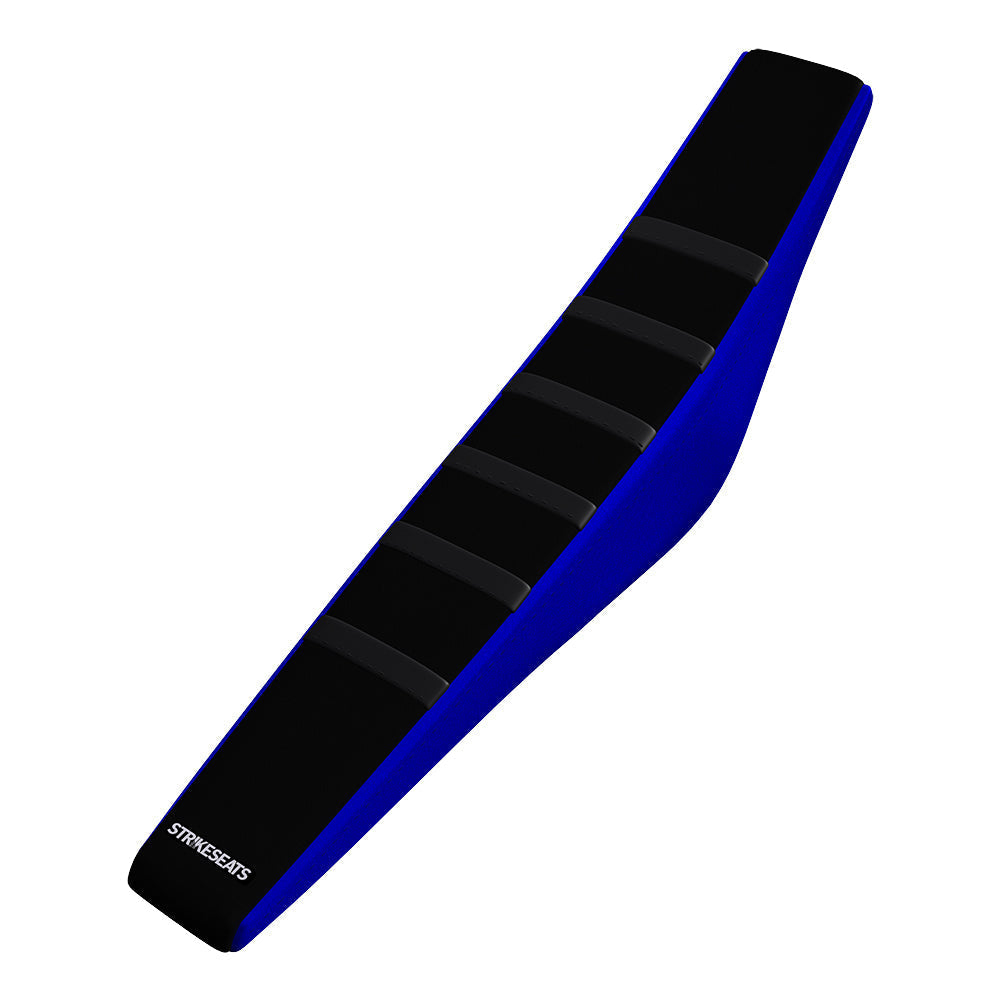 Funda de asiento acanalada con agarre para Yamaha YZ450F 23-24/YZ250F/YZ450FX/WR450F 24 NEGRO/NEGRO/AZUL