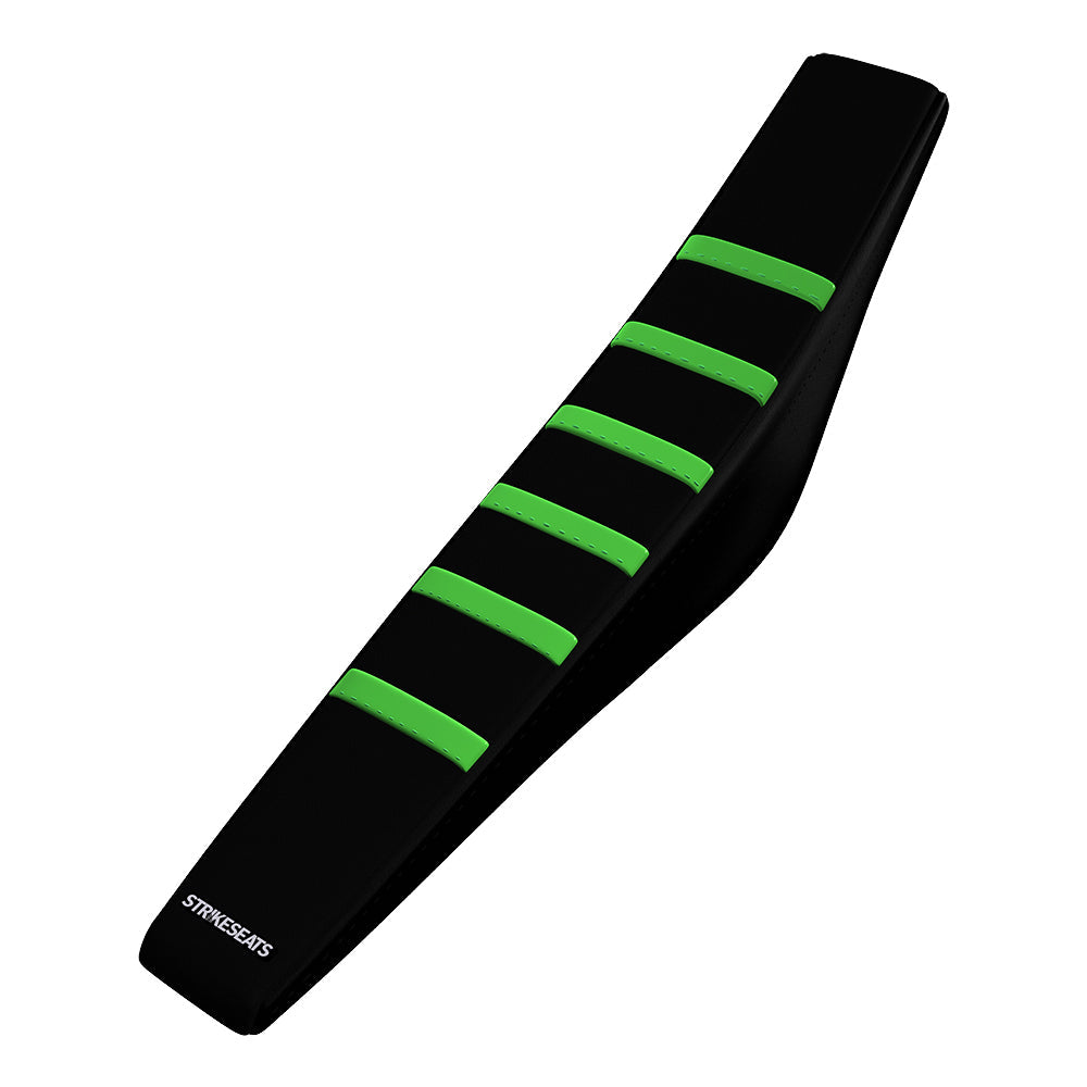 Kawasaki KX450F 12-15/KX250F 13-16 VERDE/NEGRO/NEGRO Funda de asiento acanalada con agarre