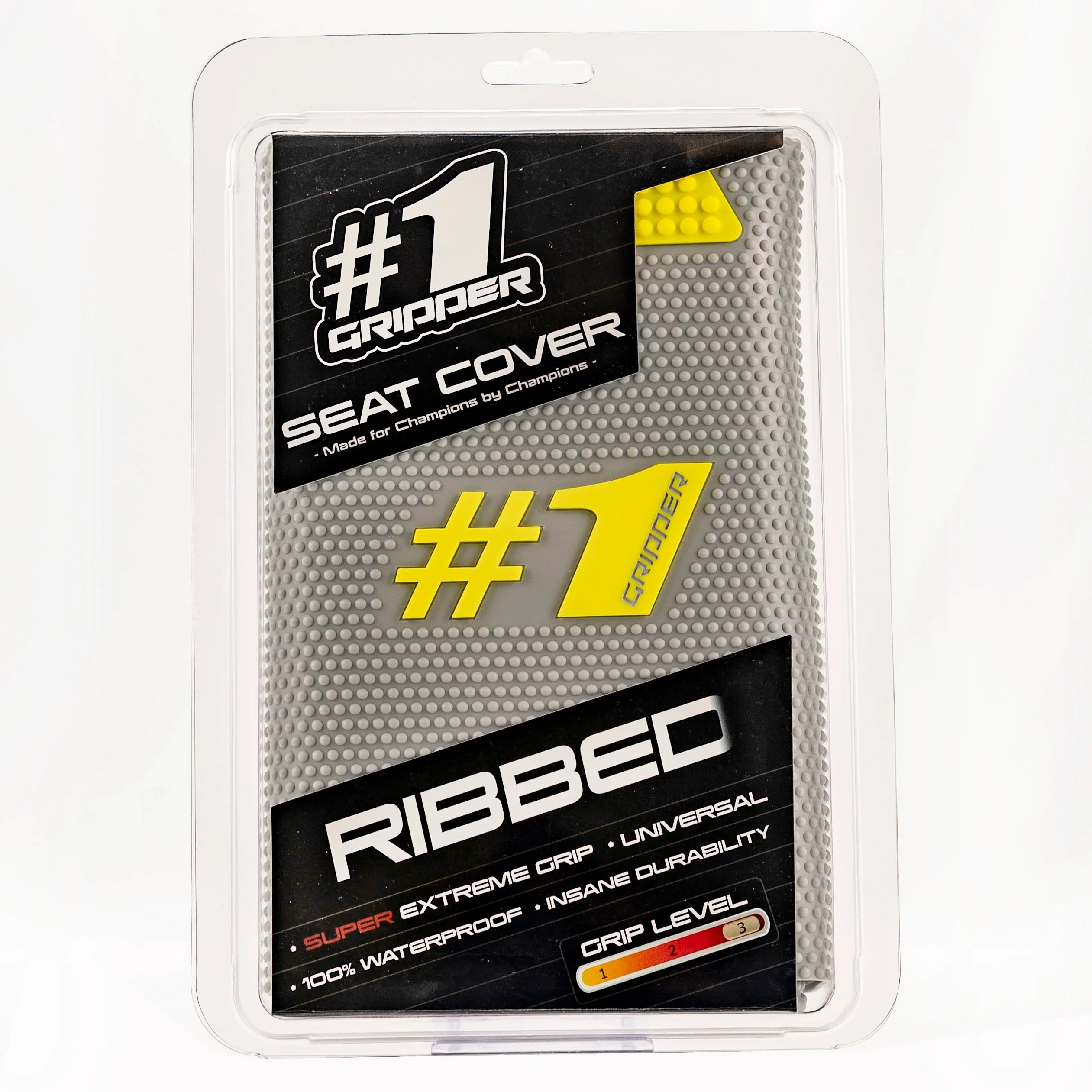 Funda de asiento acanalada Gripper 1Gripper - Gris claro/Amarillo