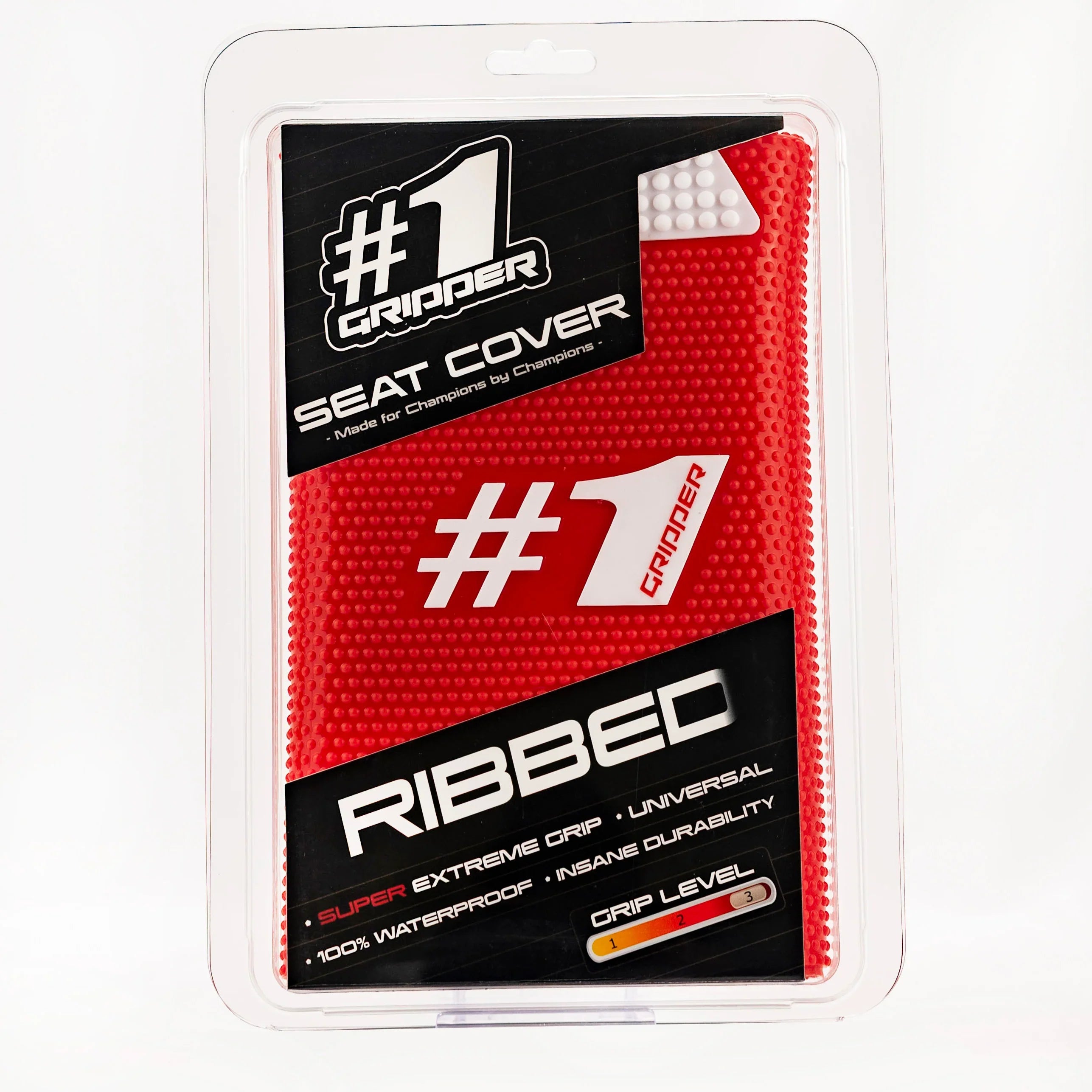 Funda de asiento acanalada - Rojo/Blanco