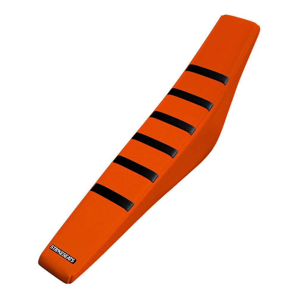 Funda de asiento acanalada con agarre en color negro/naranja/naranja para KTM SX/SXF/XC/XCF 07-10 /EXC/EXCF 08-11