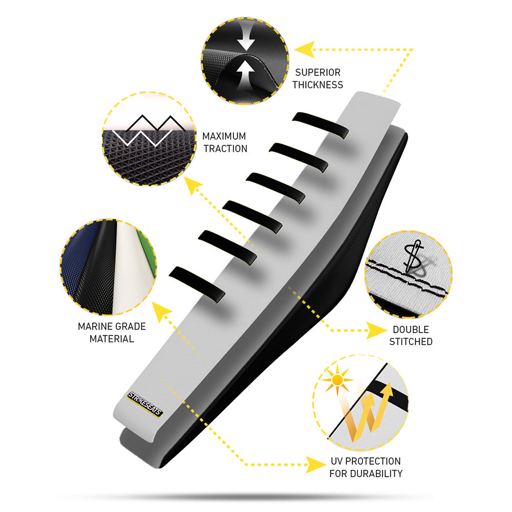 Yamaha YZ125 22-23 /YZ250 22-23 BLUE/BLACK/BLACK Gripper Ribbed Seat Cover