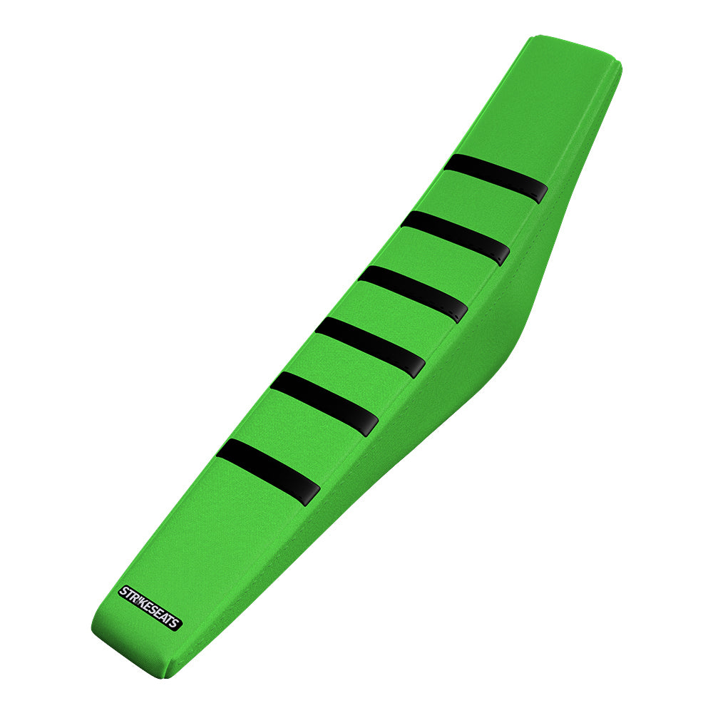 Kawasaki KX85 14-23 / KX100 14-21/ KX112 22-23 BLACK/GREEN/GREEN Gripper Ribbed Seat Cover