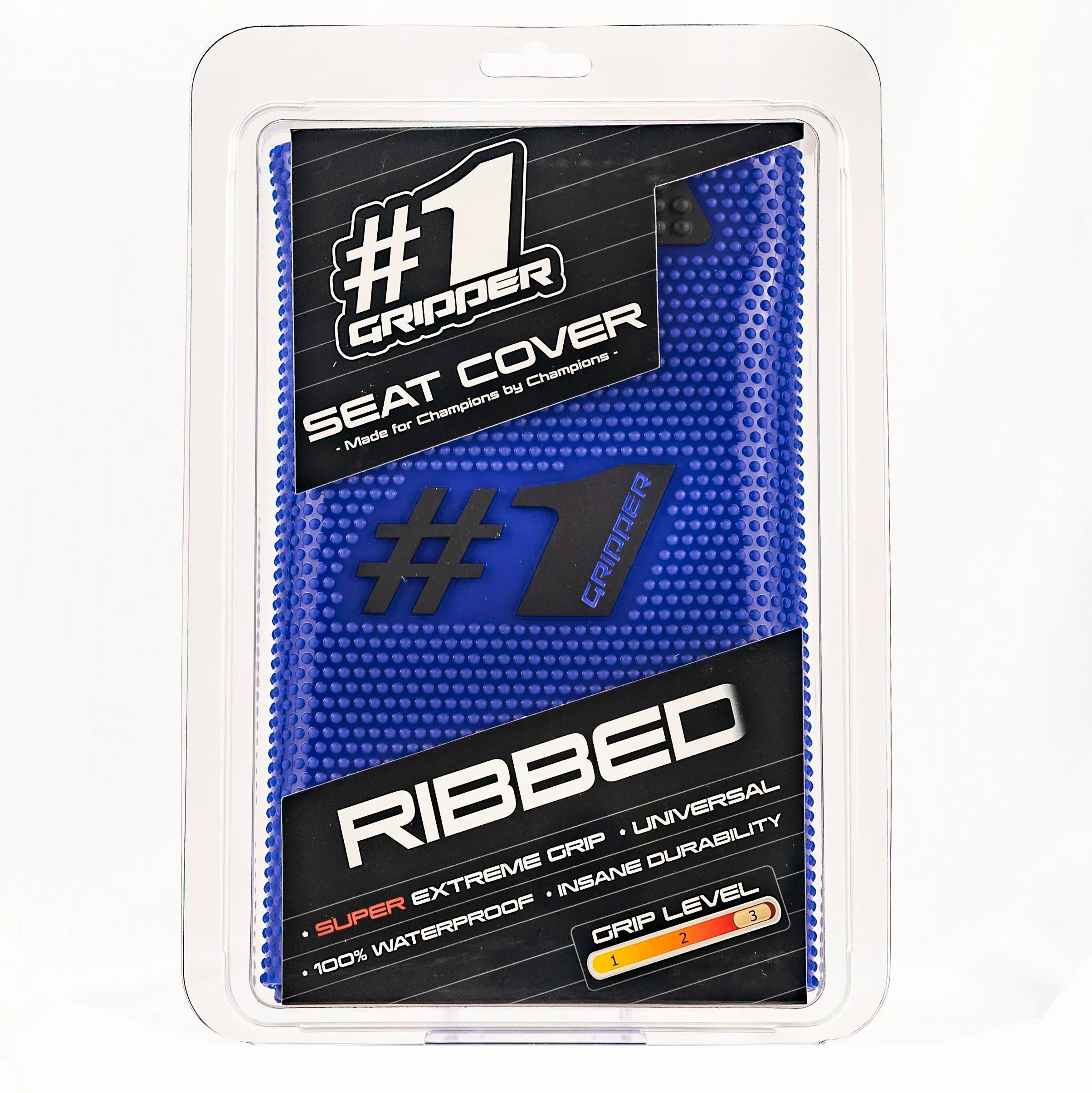 RIBBED Seat Cover - Blue/Black