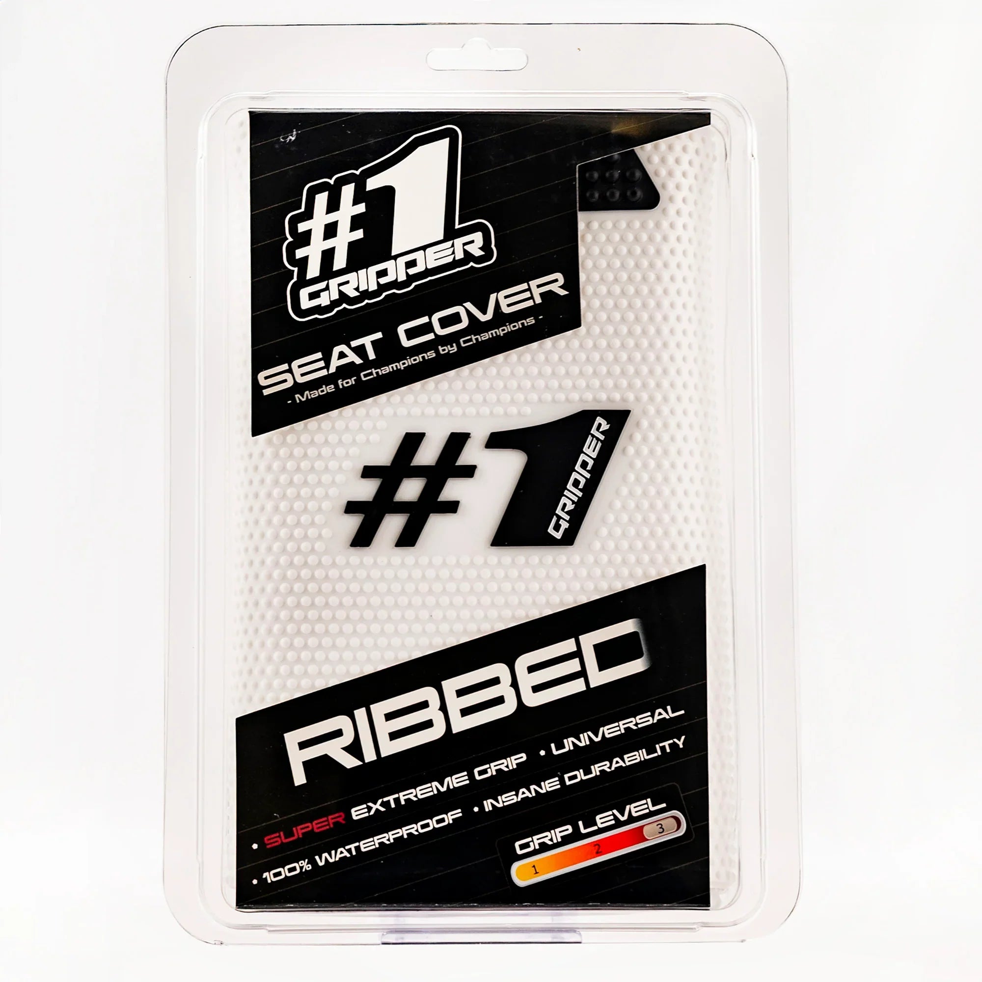 RIBBED Seat Cover - White/Black